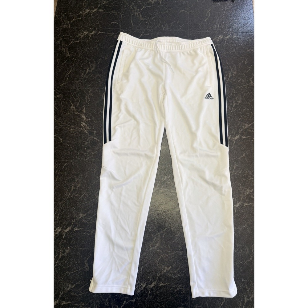 Adidas Women's Climacool White Triple Stripe Size Medium Drawstring Track Pants